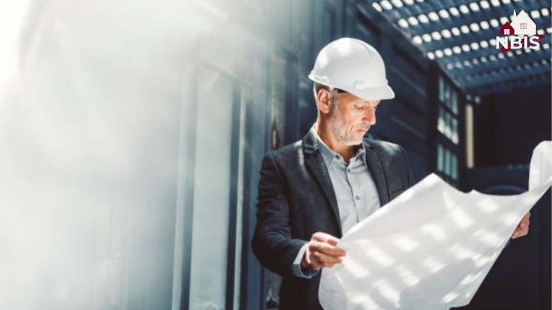 A professional inspector examining a new build property